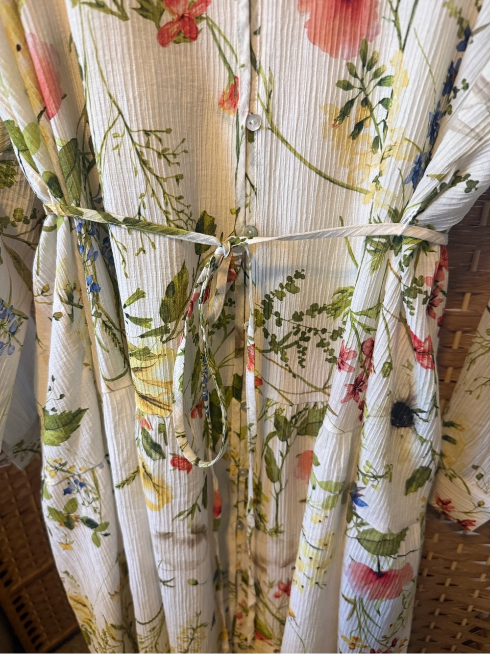 H&M Cream Maxi Dress with Green & Pink Floral Print - Picture 8 of 8
